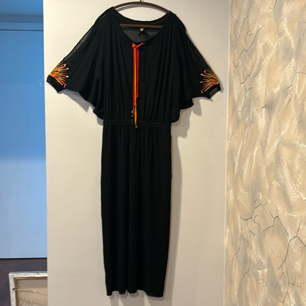 Jean Paul Gaultier Soleil beautiful vintage black dress with embroidered details